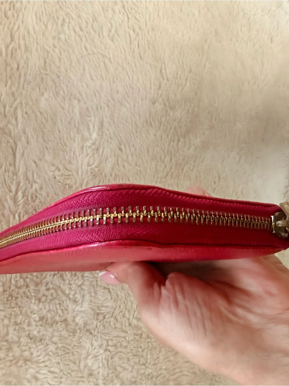 Tory Burch Fuchsia Zip-Around Wallet with Gold Logo